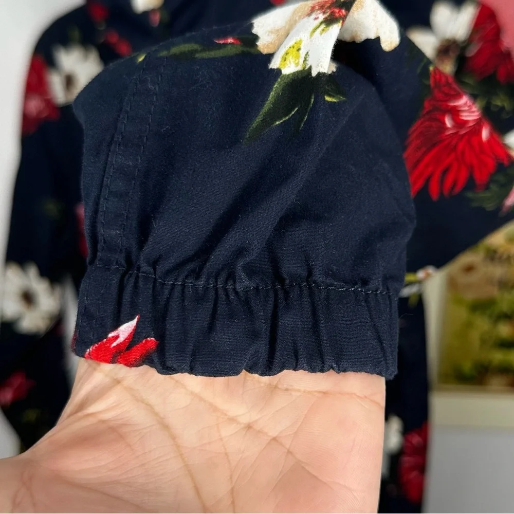 NWT Denim&Flower Ricky Singh Kids Navy Tropical Floral Hoodie Jacket Kids